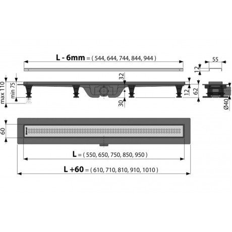 APZ9-550M Simple - Линеен Сифон